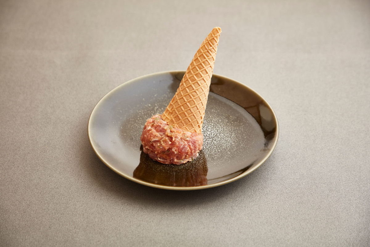 Tune Tartare served with Ice-cream Cone